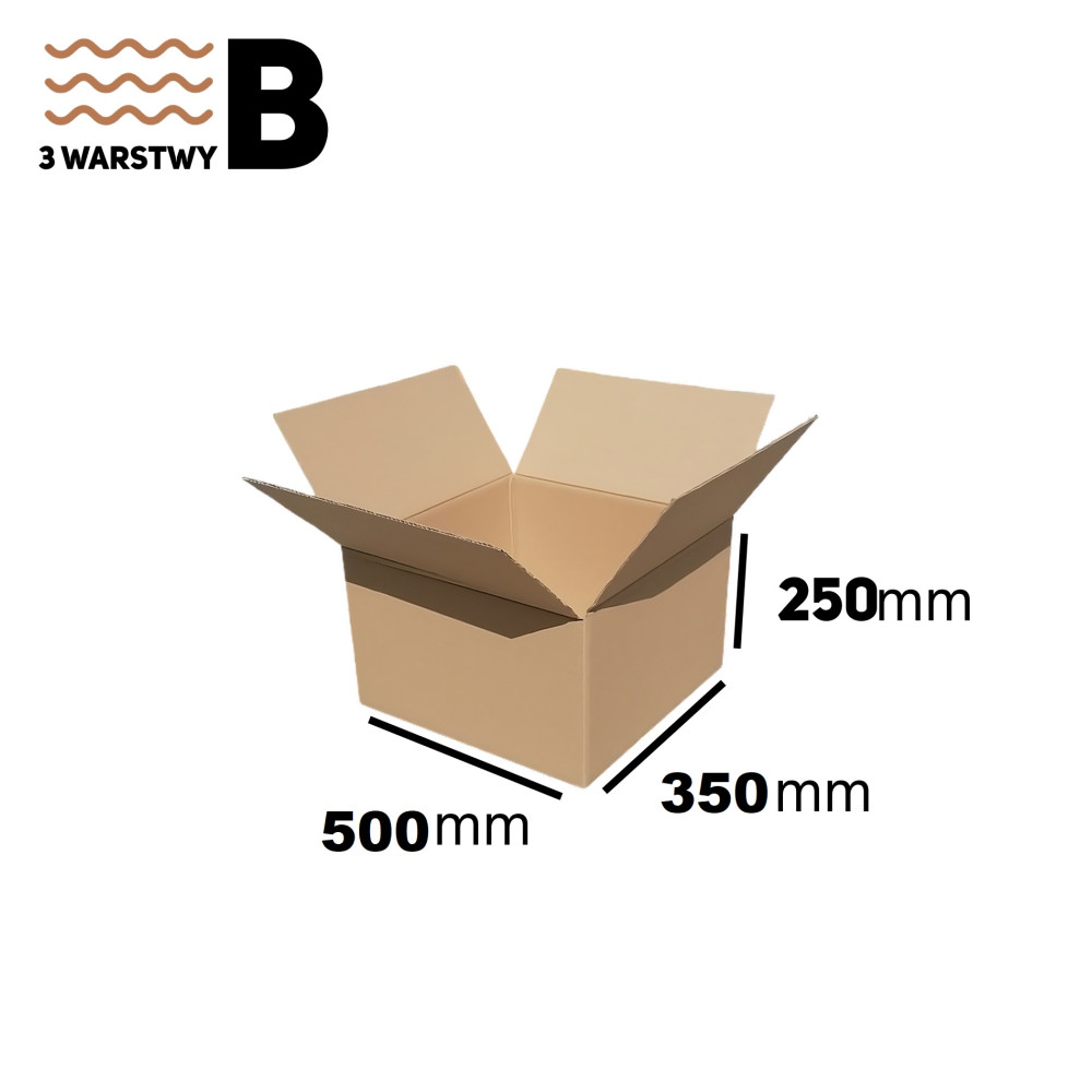 Karton klapowy 500x350x250 fala B 432 g/m2