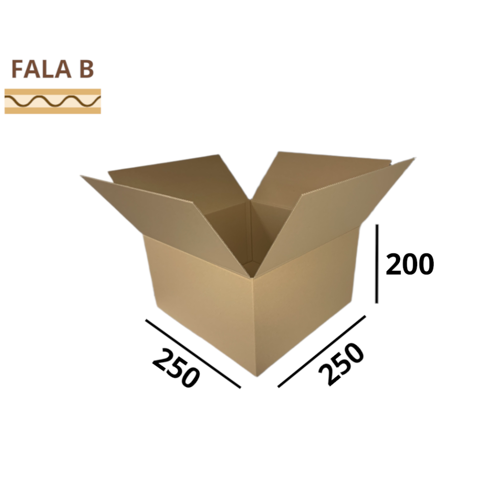 Karton klapowy 250x250x200 wew. fala B 400 g/m2